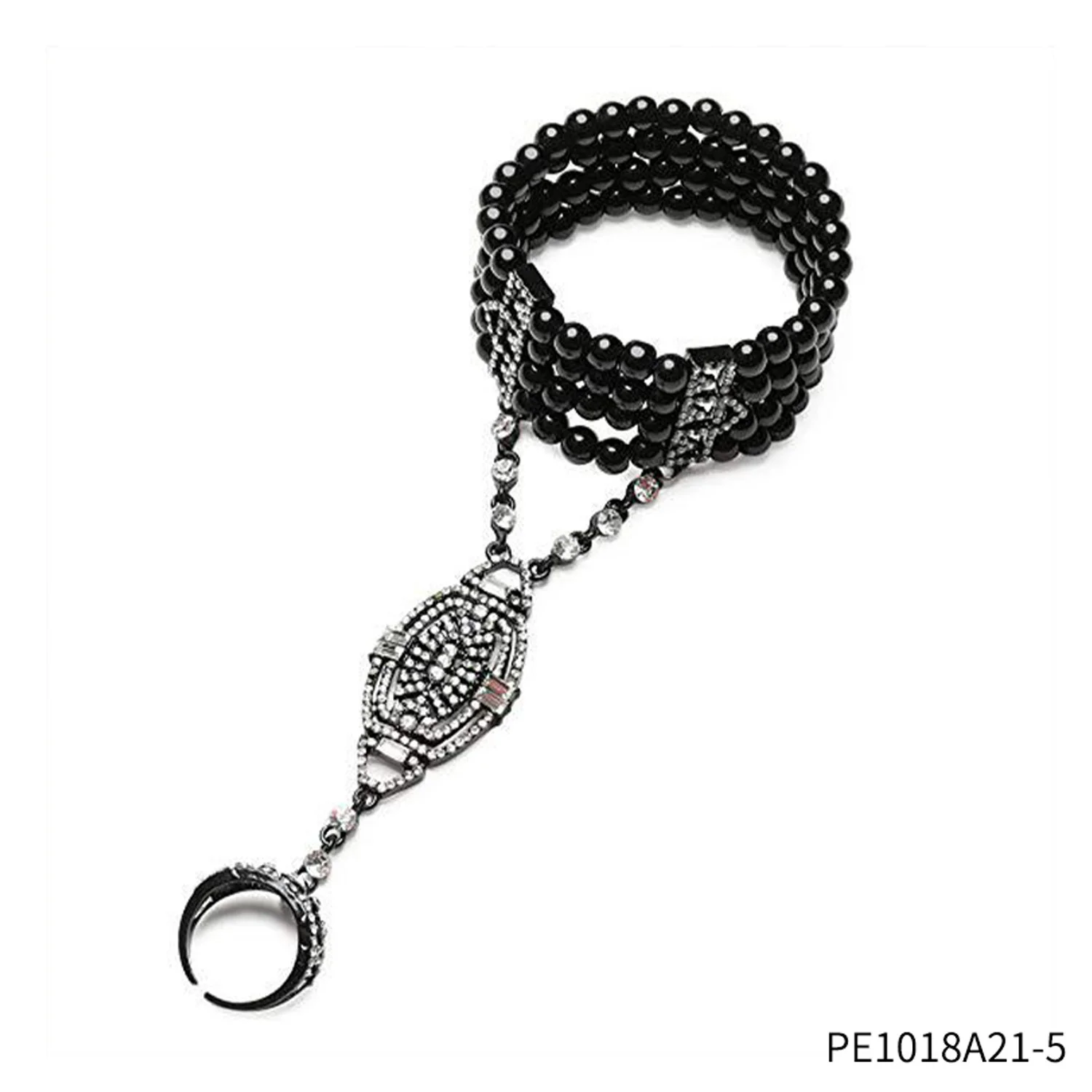 

PESENAR 1920s Bachelor Party Glass pearl bracelet, a best-selling water diamond one-piece ring accessory, performance prop