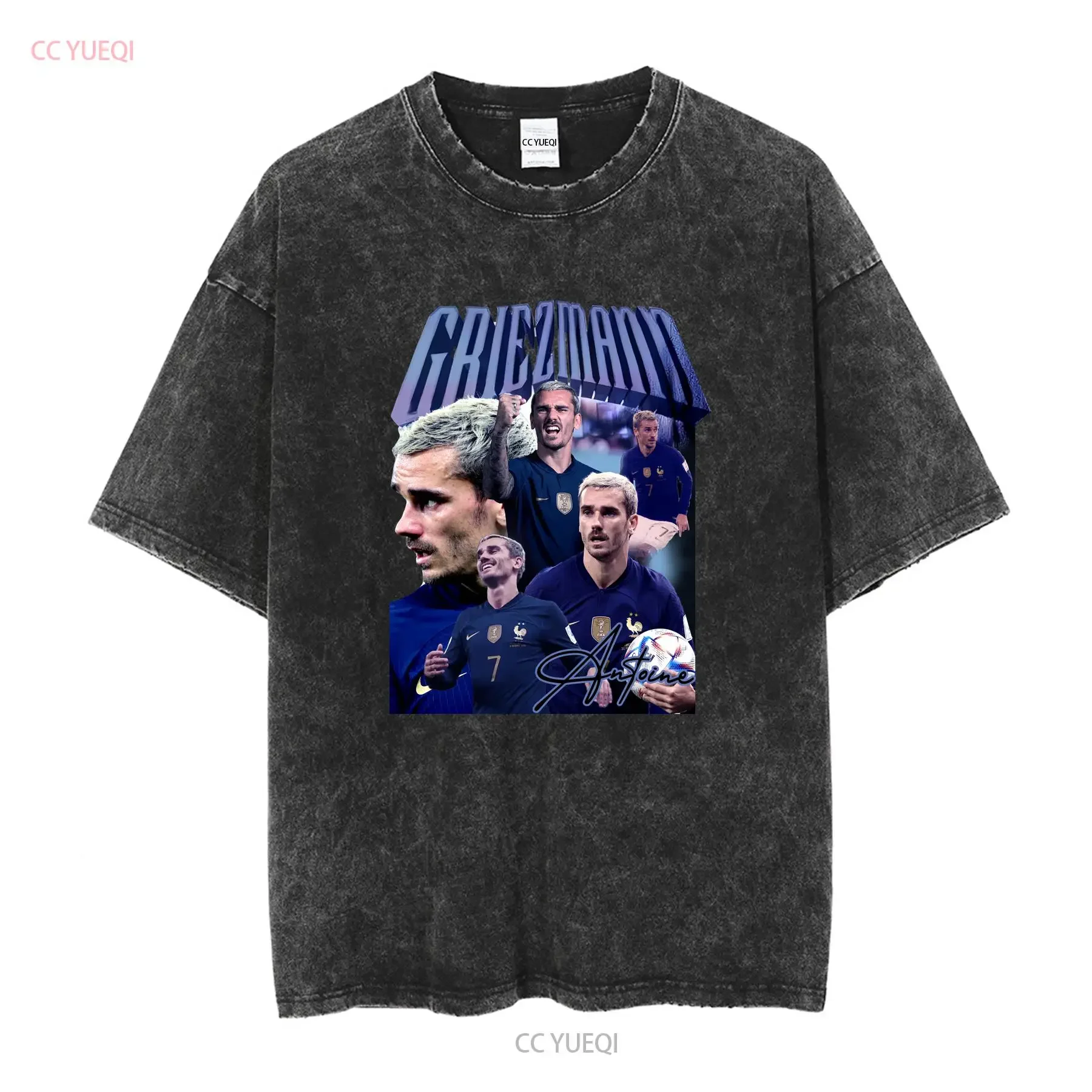 Limited Antoine Griezmann T shirt Vintage SweaT Oversize GEE157 long or short sleeves vintage Washed graphic streetwear Soft view 2