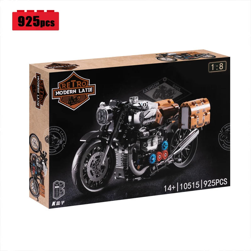 

IN STOCK Creativity Latte Motorcycle Building Blocks Model MOC Technical Sports Car Bricks Toys for Boys Birthday Gift Set