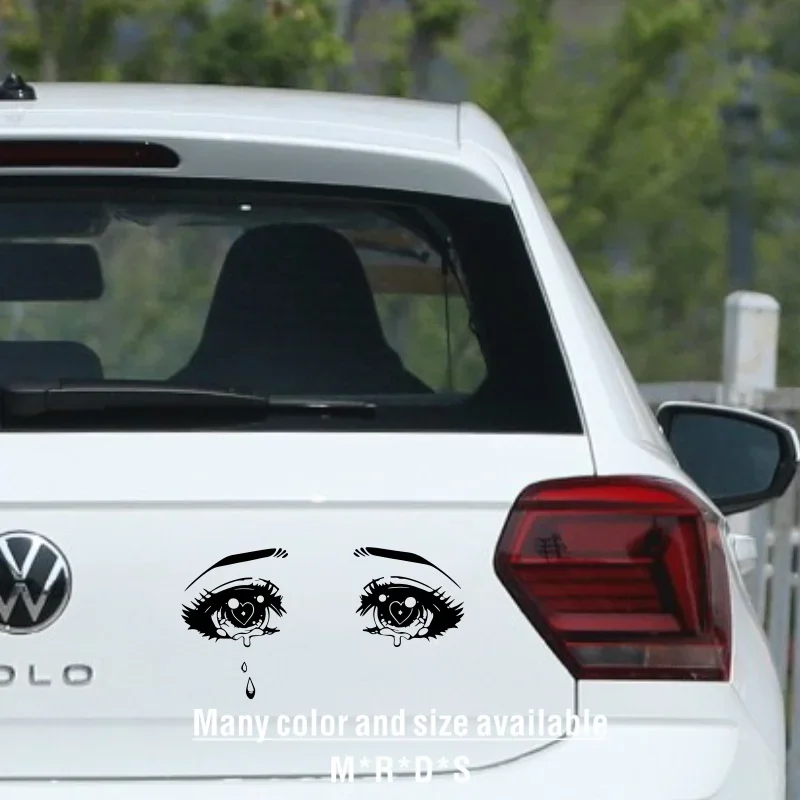 

Наклейка на автомобиль «Плачающие глаза», водостойкая голографическая наклейка на бампер, лобовое стекло, окно, внешний декор, аниме, глаза девушки, ПВХ наклейка.