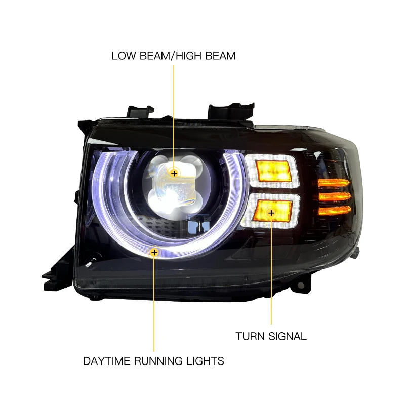 Car For Toyota Land Cruiser 4500 LC76 LC70 FJ75 LC75 Headlights DRL Hella LED Bi Xenon Bulb Fog Lights Car Accessory Head Lamp