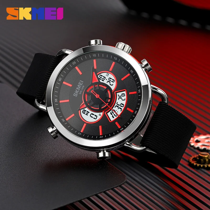 Imagem -06 - Skmei-relógio de Pulso Masculino Original Luxo Dual Time Digital Cronógrafo Luz Led Esporte à Prova Dágua para Homens