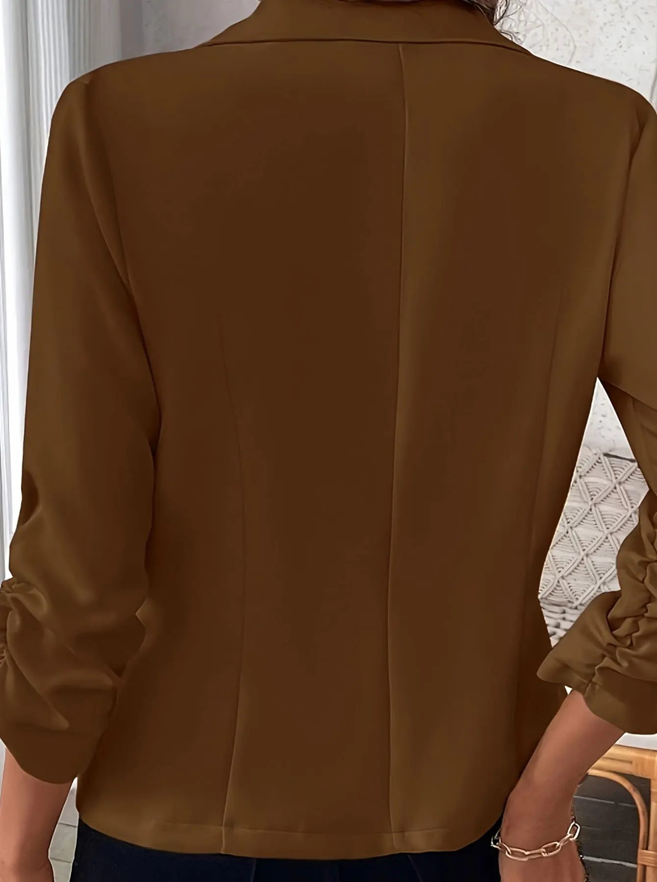 Women's Oversized Woven Hooded Casual Jacket Loose Fit Comfortable Outerwear for All Seasons