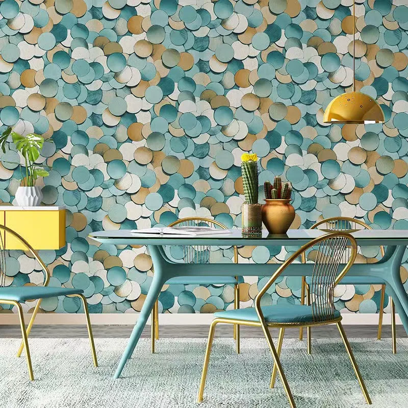 

Современные Геометрические обои 3D круг KTV бар кофейня искусственная Роскошная Персонализированная настенная бумага рулон Декор для гостиной фон