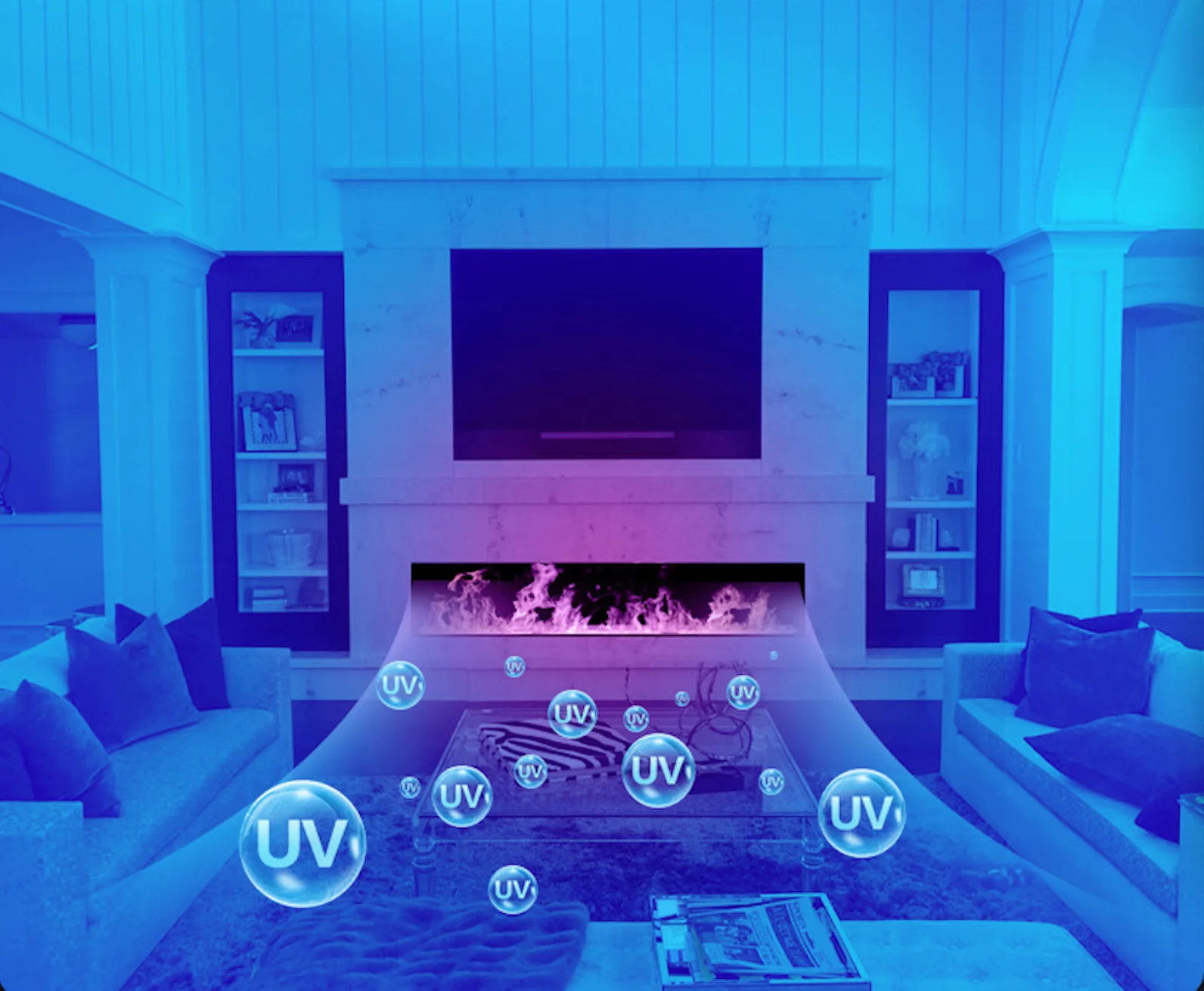 Airo Atmosphere 2.5M Modern 3D Electric Fireplace Humidification 8 Colors Flame Stainless 304 Electric vapor Fireplace for Hous