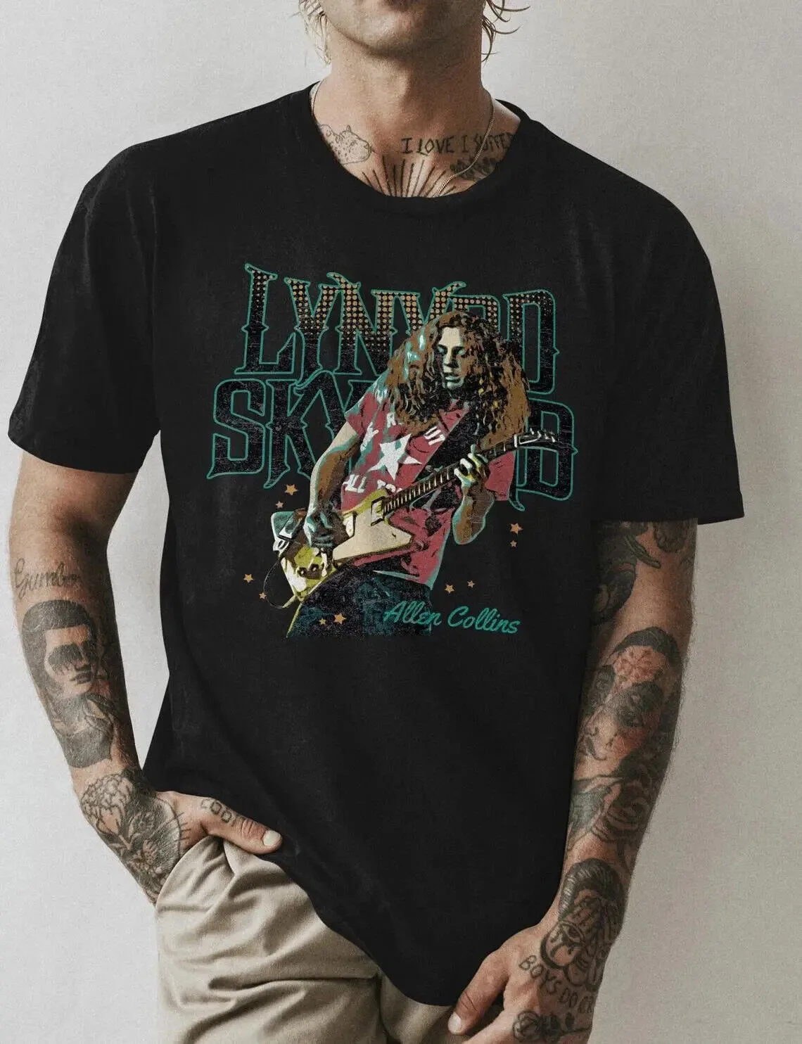 

''Allen Collins'' shirt, ''Lynyrd Skynyrd'' band music gift