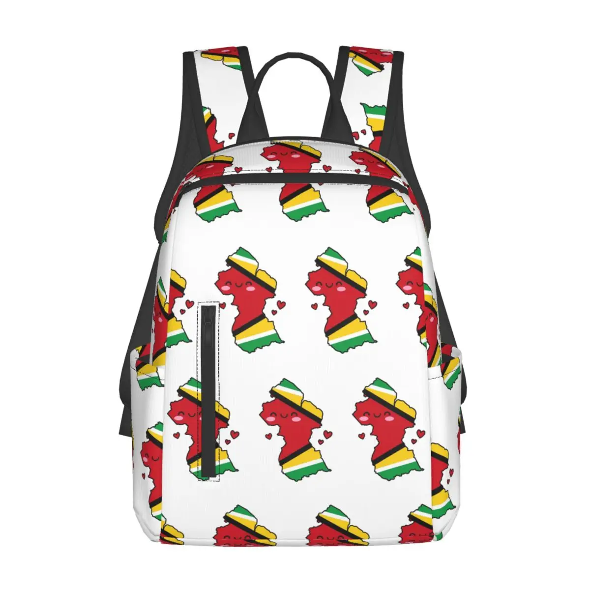 

Guyana Flag Map Smile With Love Backpack Daypack Large Capacity Children BookBag School Bag Shoulder Bags for Men Women