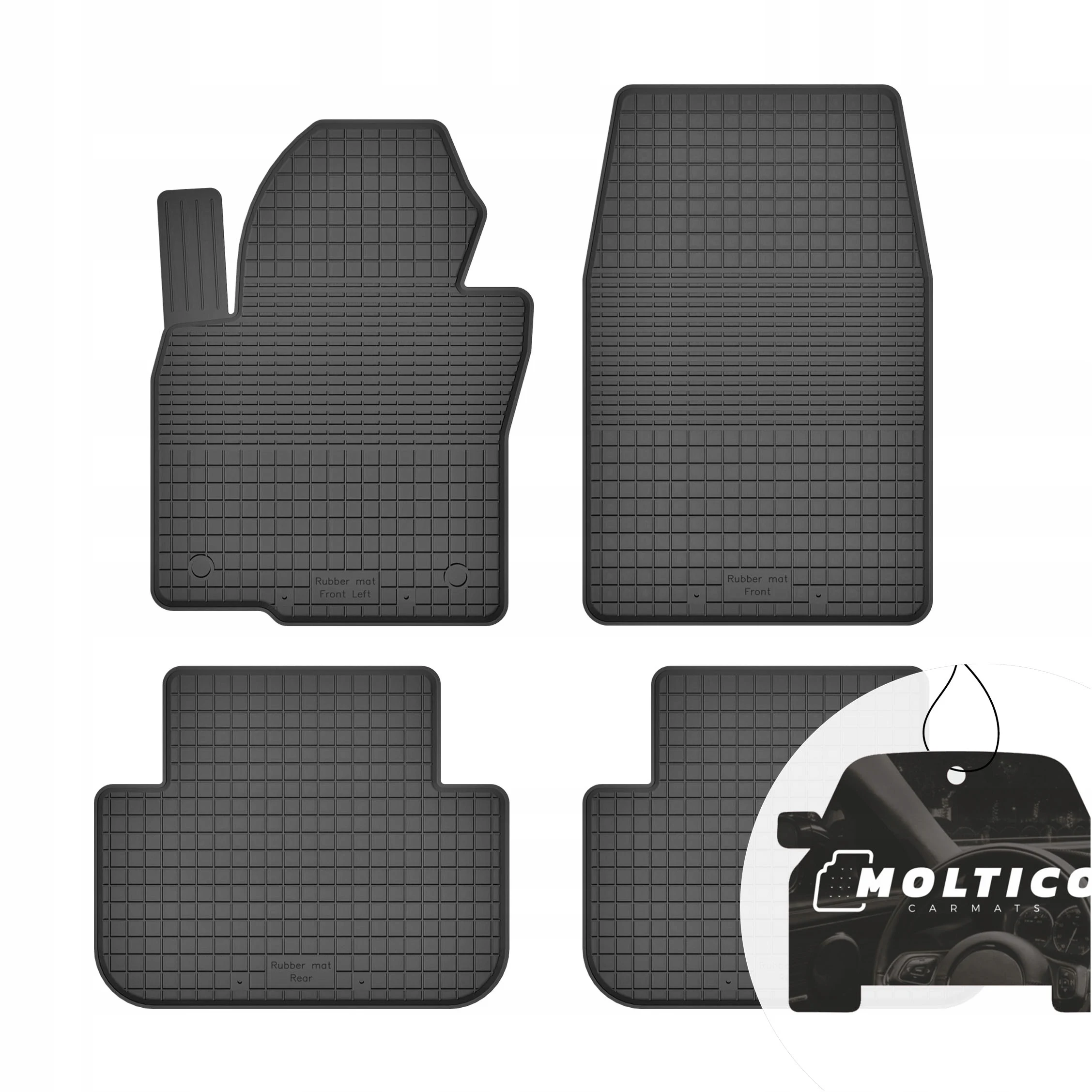 Rubberen matten, geschikt voor Hyundai Ix35 2010-2015, complete set inclusief rand.