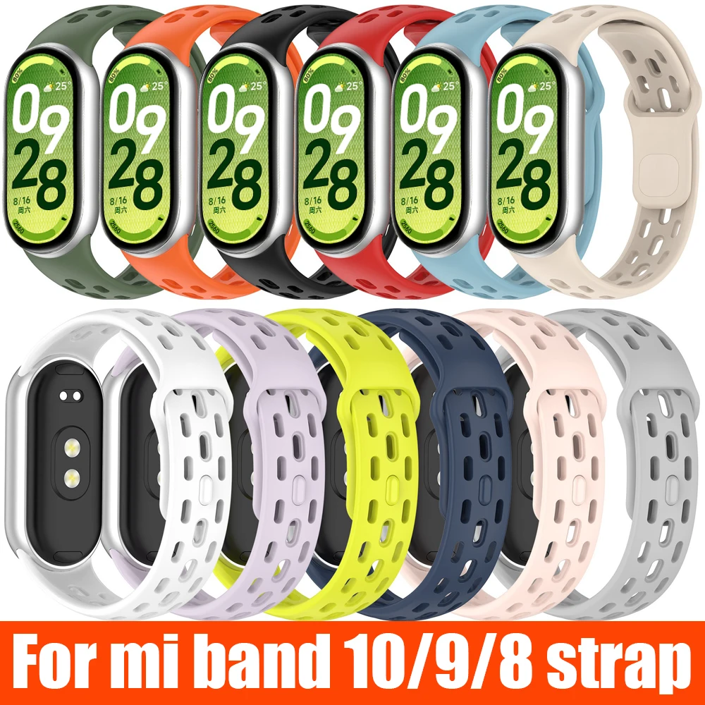 Uhrenarmband für Xiaomi Mi Band 10 9 8 NFC-Zubehör Sport Silikonarmband Armband Gürtel Pulseira Correa Miband Mi Band 10