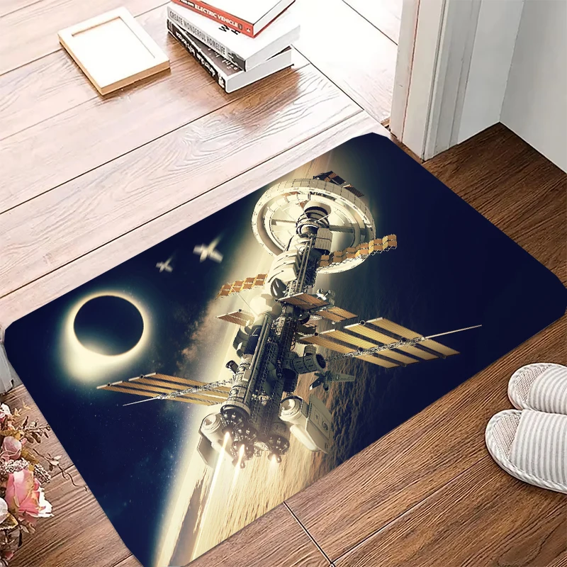 Spacecraft pattern Floor Mat Door Mat For Bathroom Kitchen Long Corridor Carpet Anti-wrinkle Non-Slip Living Room Rug Home Decor