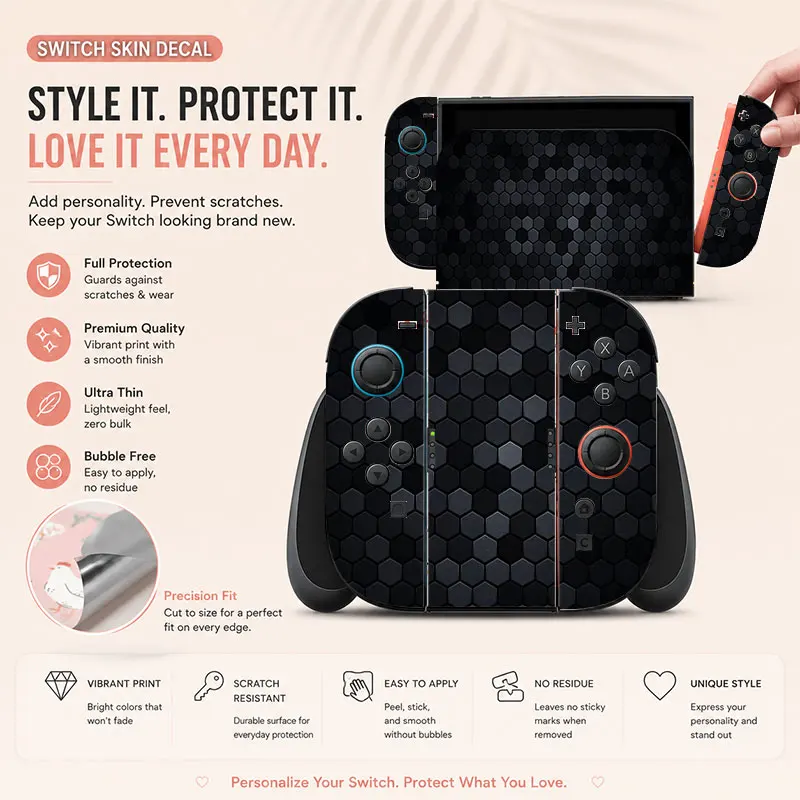 Creative pattern SWITCH game console protective film, with natural touch and comfortable feel, featuring personalized designs