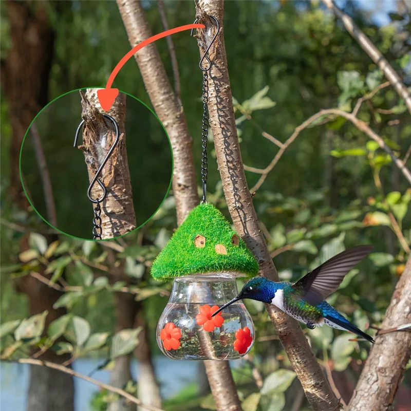 

Bird Feeder,Garden Bird Feeders For Outdoors Hanging,3 Petals Decorated With Water Spout Bird Water Easy To Use Red Flowers