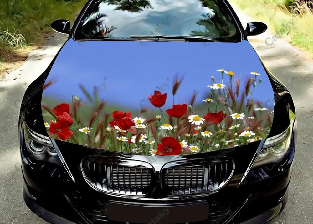 

Цветочные обои, искусственная живопись, самоклеящаяся Универсальная автомобильная пленка, Модифицированная Защитная Наклейка на капот