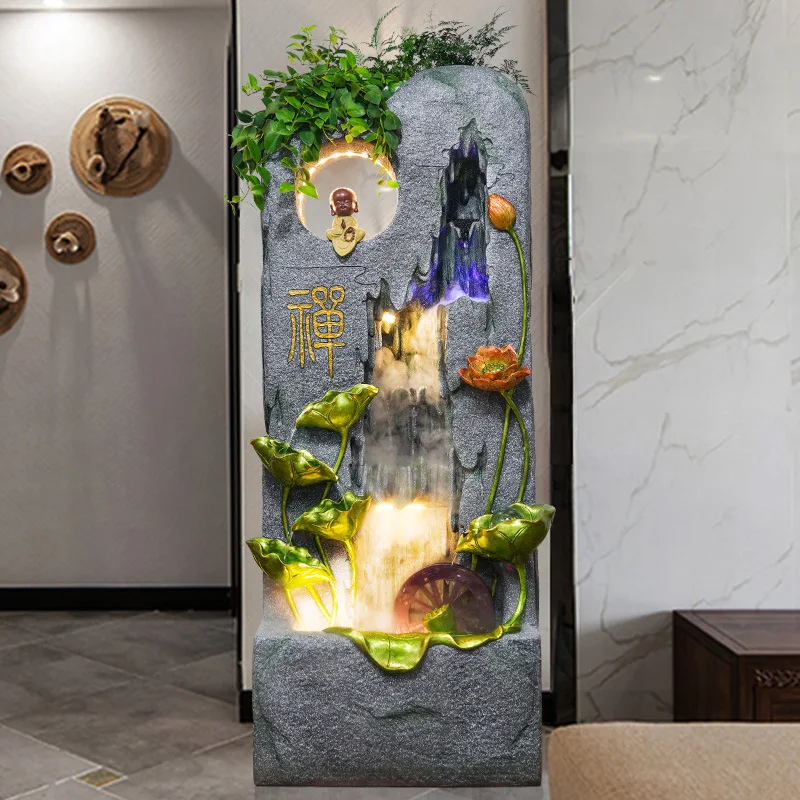 Chinese-style flowing water fountain feng shui ornament fish pond fish tank indoor living room entrance zen
