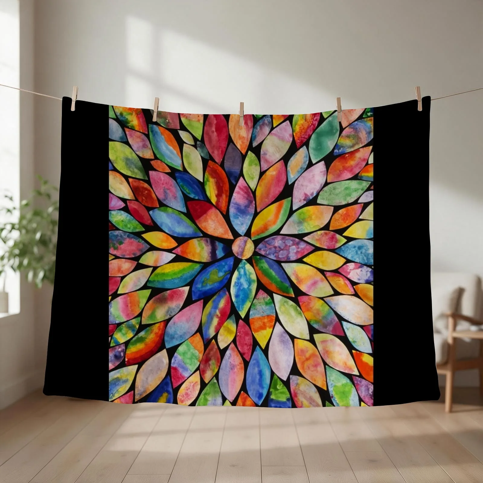 New HHPS Art Show, Class 2C, Watercolour: Blooming Flower Throw Blanket Baby Retros Bed Fashionable Soft Plush Plaid Blankets