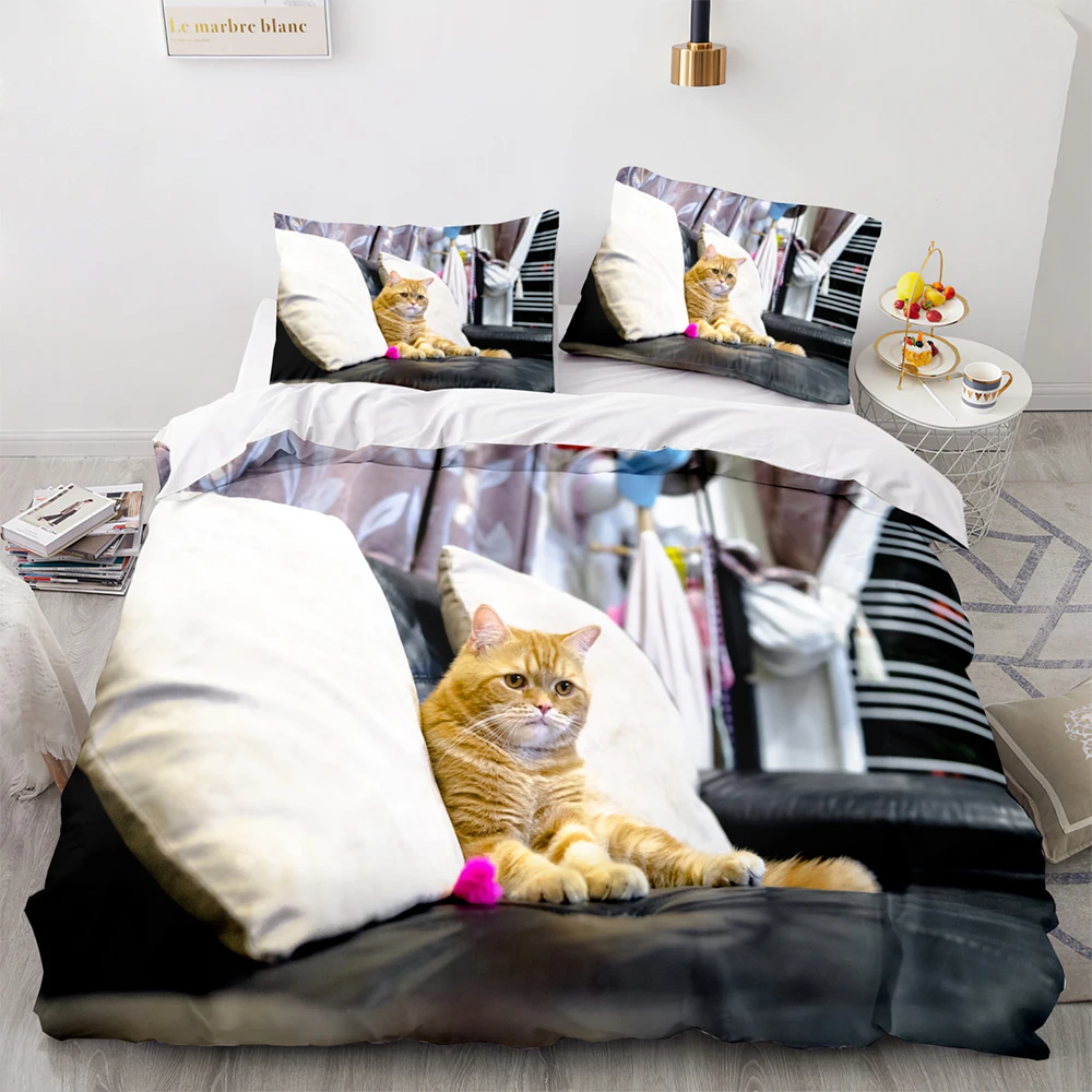 

Black cat Bedding Set Single Twin Full Queen King Size Cute cat Bed Set Aldult Kid Bedroom Duvetcover Sets 3D Print Pet 048