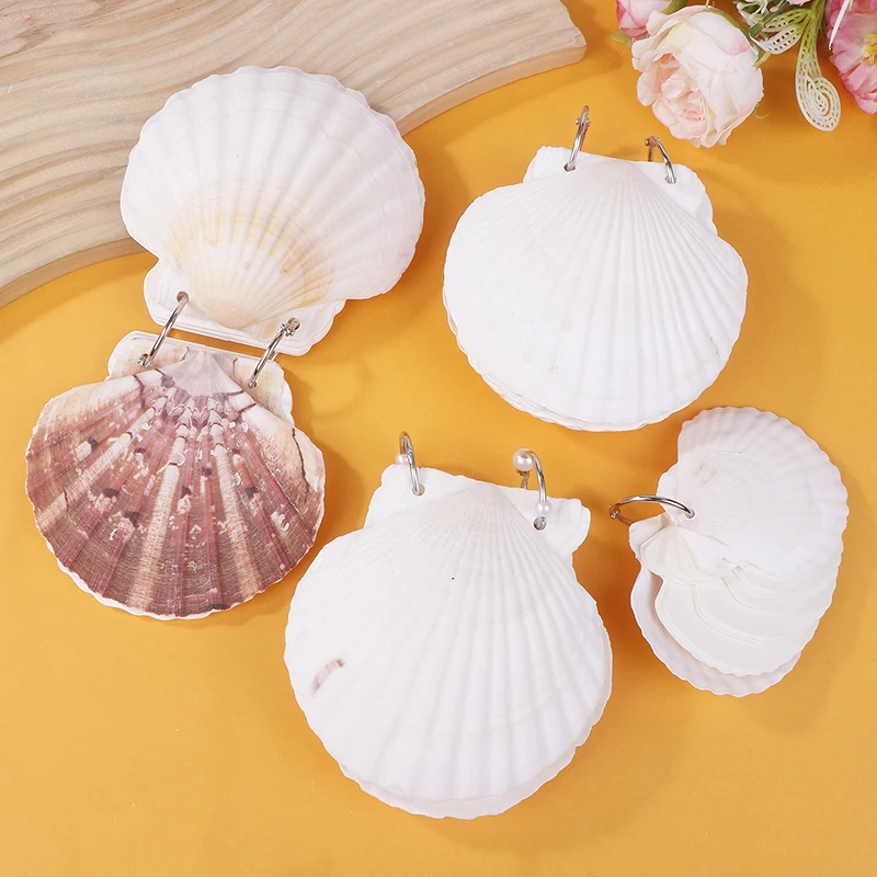 Mini Lovely Seashell Loose-Leaf Hand Ledger Handmades Small Seashell Notebook Portable For Women Girls Birthday Gift