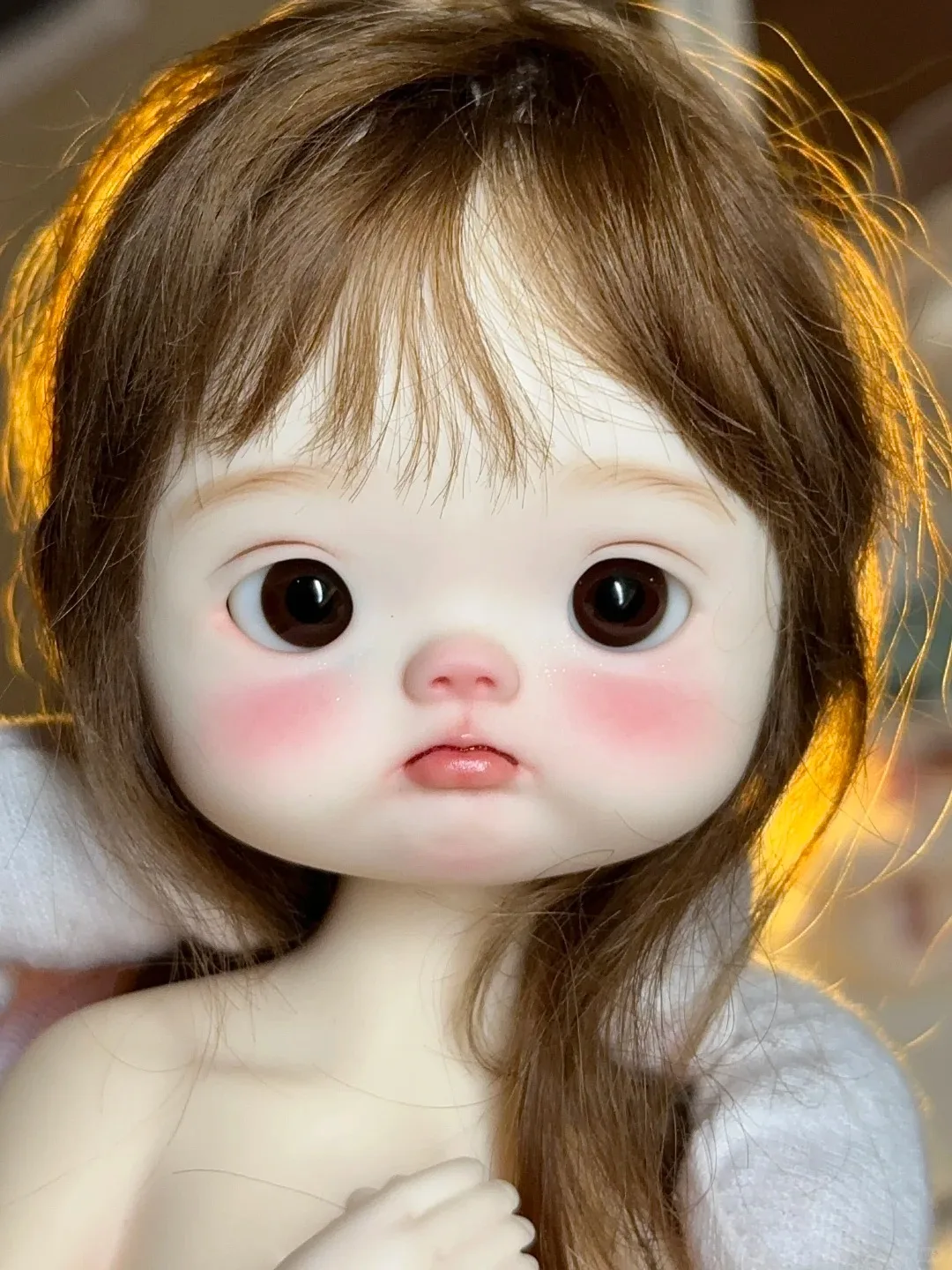 Neue SD BJD Puppe 1/6 Dot Dot Schwester Mädchen Fisch Kleine Stoff SD Puppe Niedliche Gelenke Bewegliches Harz BB Spot Make-up kostenloser Versand