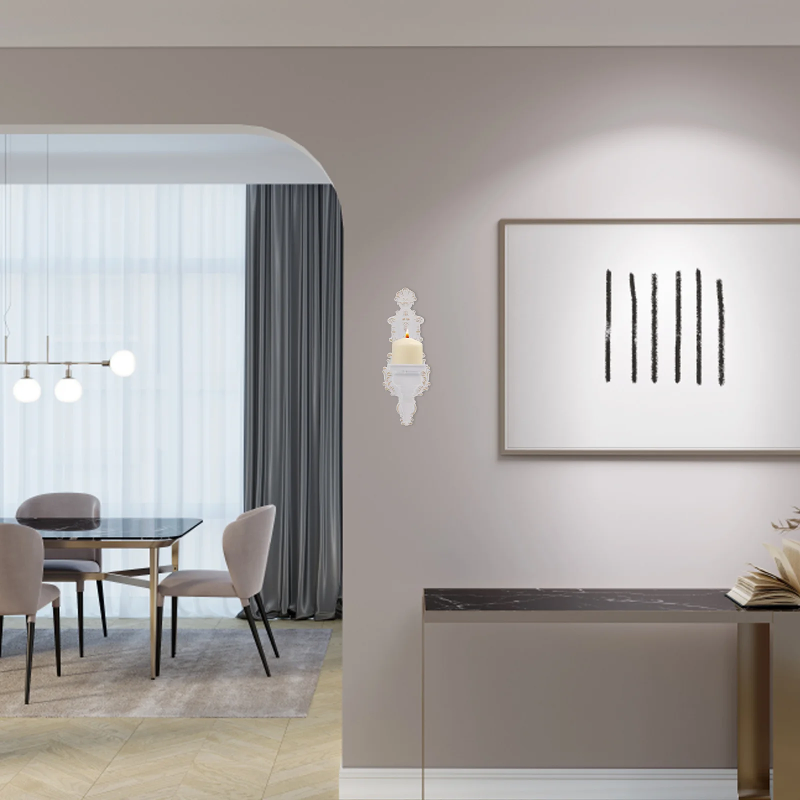 

1pc Retro Wall Iron Wall-Mounted Candlestick Holder For Living Room Farmhouse Party Decoration Sconce Taper