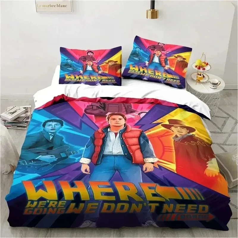 

Back To The Future Classic Movie Retro Bedding Set Bedroom Soft Modern Bedspreads Comefortable Duvet Cover Quilt Pillowcase