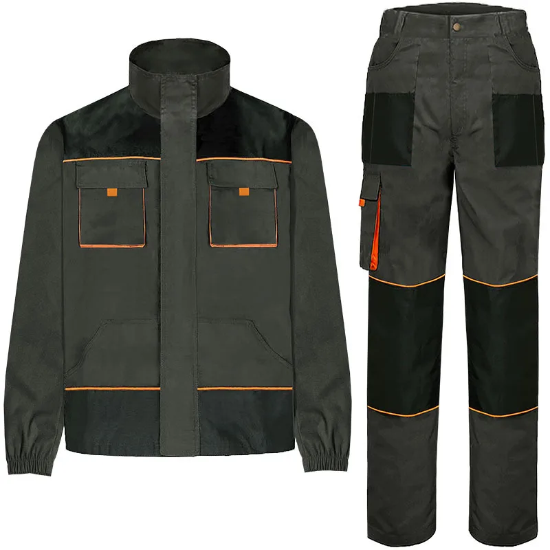 W2EJOURNEY EU US Size Luxury Quality Outdoor Jacket Multi-Pocket Workwear Jacket Pants Overall Three Pieces Set