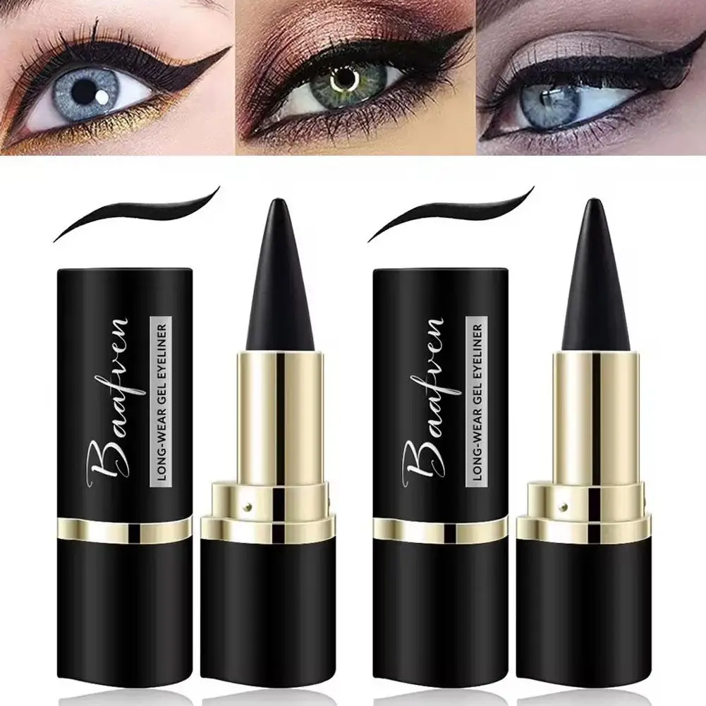 1pcs Black Long-lasting Eye Liner Pen Makeup 24-hour Waterproof Eye Eyeliner Gel Cosmetics Eye Shadow Pencil Shimmer F2u3