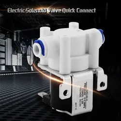 Electric Solenoid Valve DC 12V Water Electric Solenoid Magnetic Purifier Valve Quick Connect Normally Close Water Valve 12V