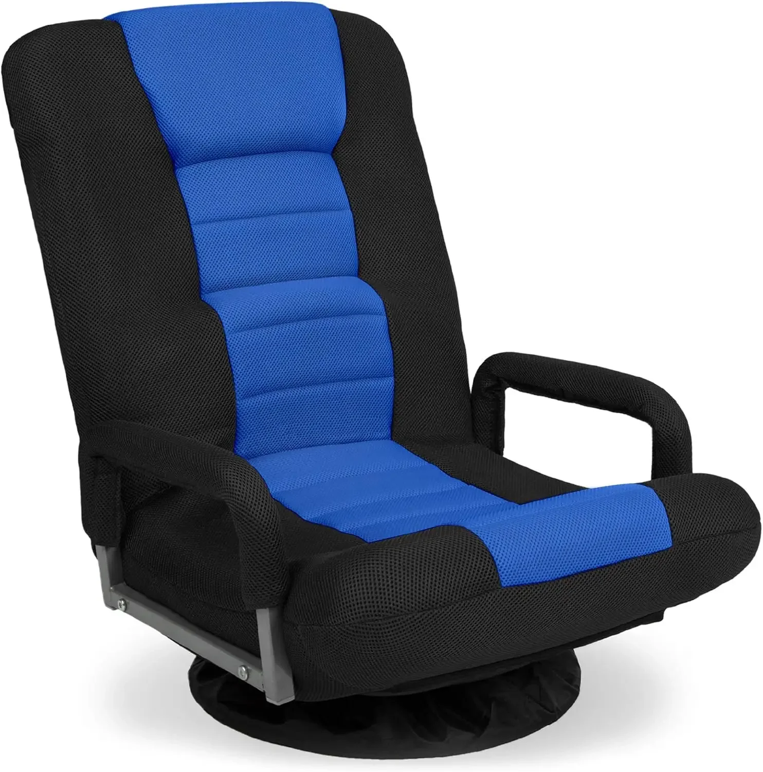 Swivel Gaming Chair 360 Degree Multipurpose Floor Chair Rocker for TV, Reading, Playing Video Games w/Lumbar Support- Black/Blue