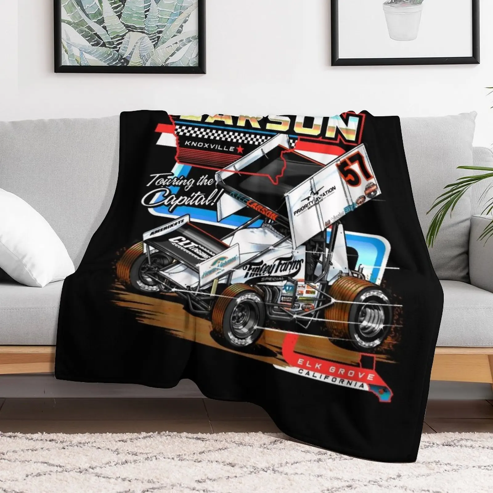 KYLE LARSON 12, Kyle Larson Throw Blanket