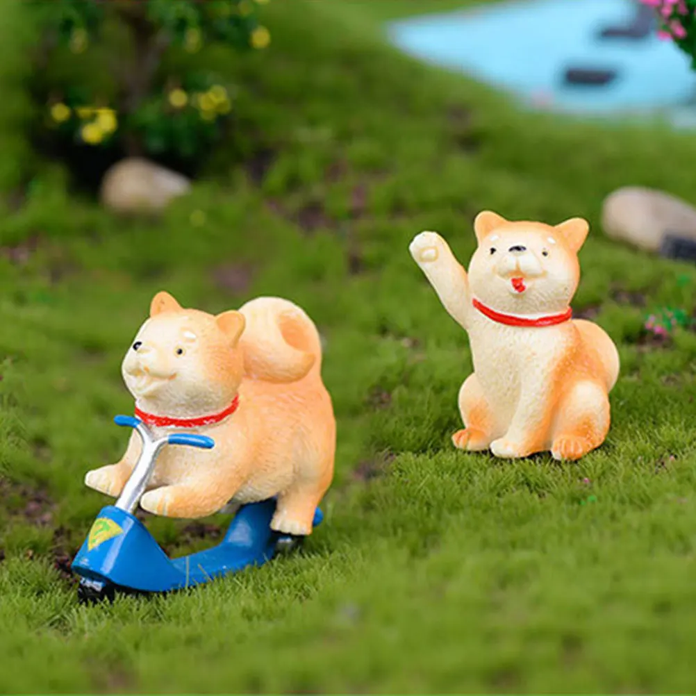 

5 Pcs Dog Figurine Adorable Puppy Shape Resin Desk Decoration Home Office nament Mini Animal Model Lovely Design Gift Idea
