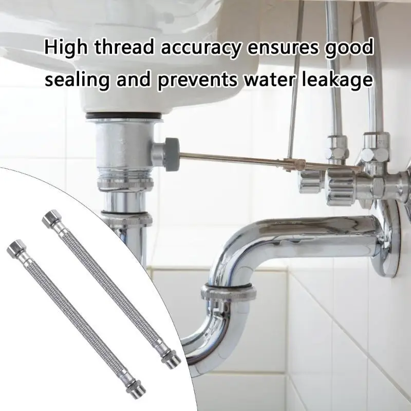 

Удлинительный шланг из нержавеющей стали 304, 2 шт., 3/8 дюйма с силиконовым уплотнением для предотвращения утечек, соединения и