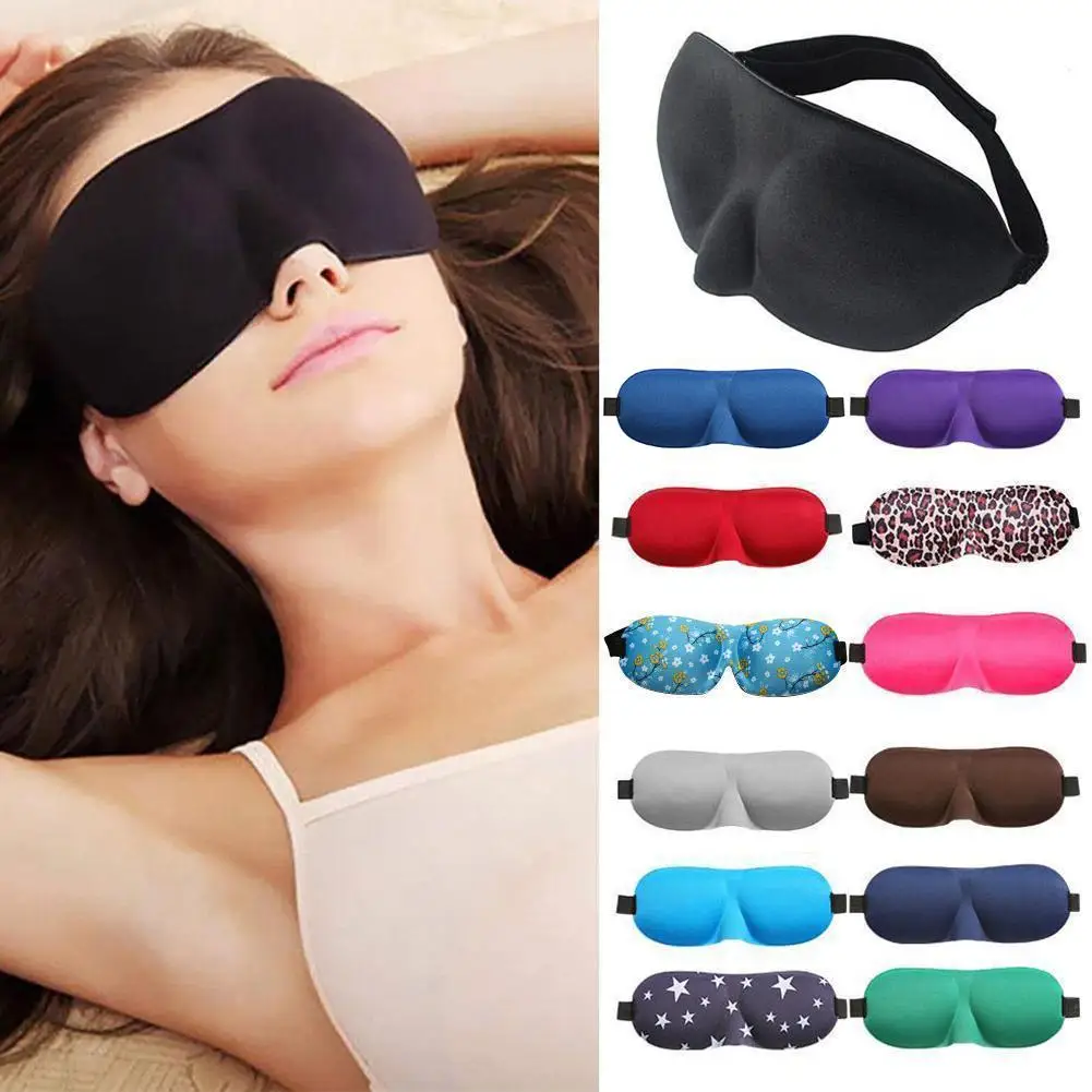 3D Sleeping Eye Mask Antifaz Para Dormir Blindfold Concave Eyepatch Travel Rest Cover Lights Blockout Soft imbottito Relax Massager