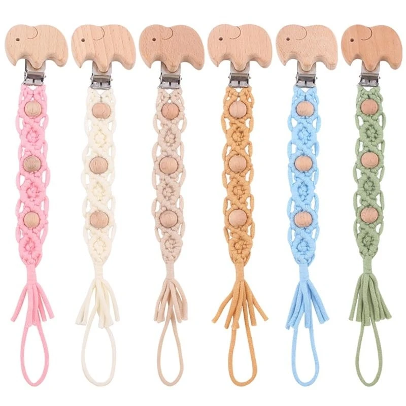 

G2TC Baby Pacifier Chain Clips Holders Clip Braided Teether Toy for Infant Kid Soother Chain Pacifier Strap Baby Dummy Clip