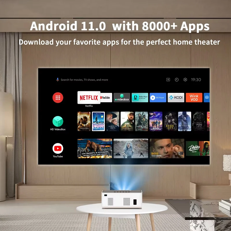KaiAqua  Full HD Projector Portable Home Theater for 2K 4K 1080P Video HDR Decoding Android WIFI Phone Beam Projector Cinema image 4