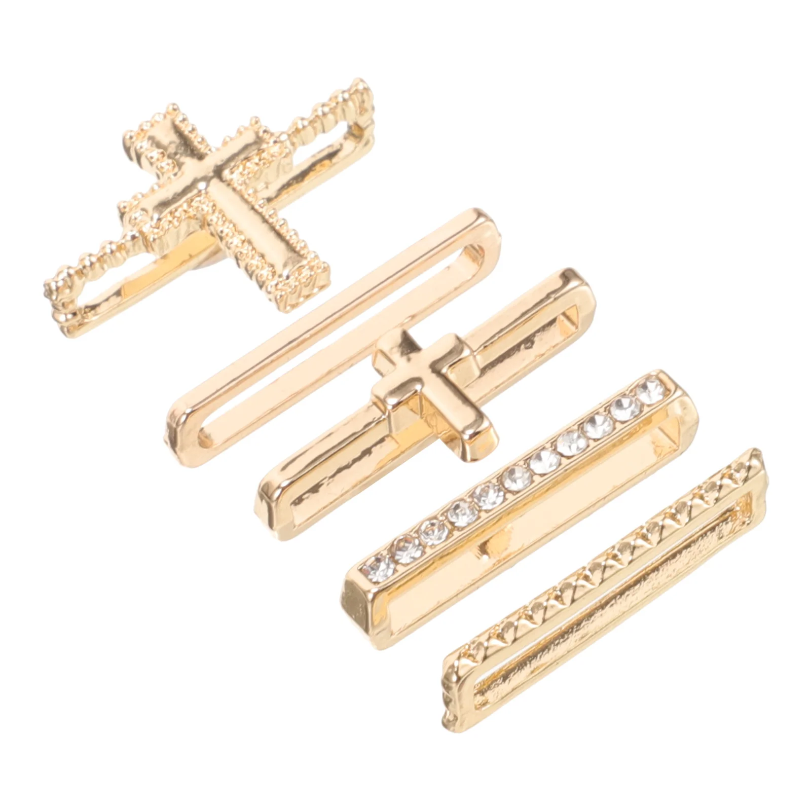 

5Pcs Watch Band Charm Metal Rings Decorative Silicone Watch Strap Accessories Unique Cross Element Watchband Charms
