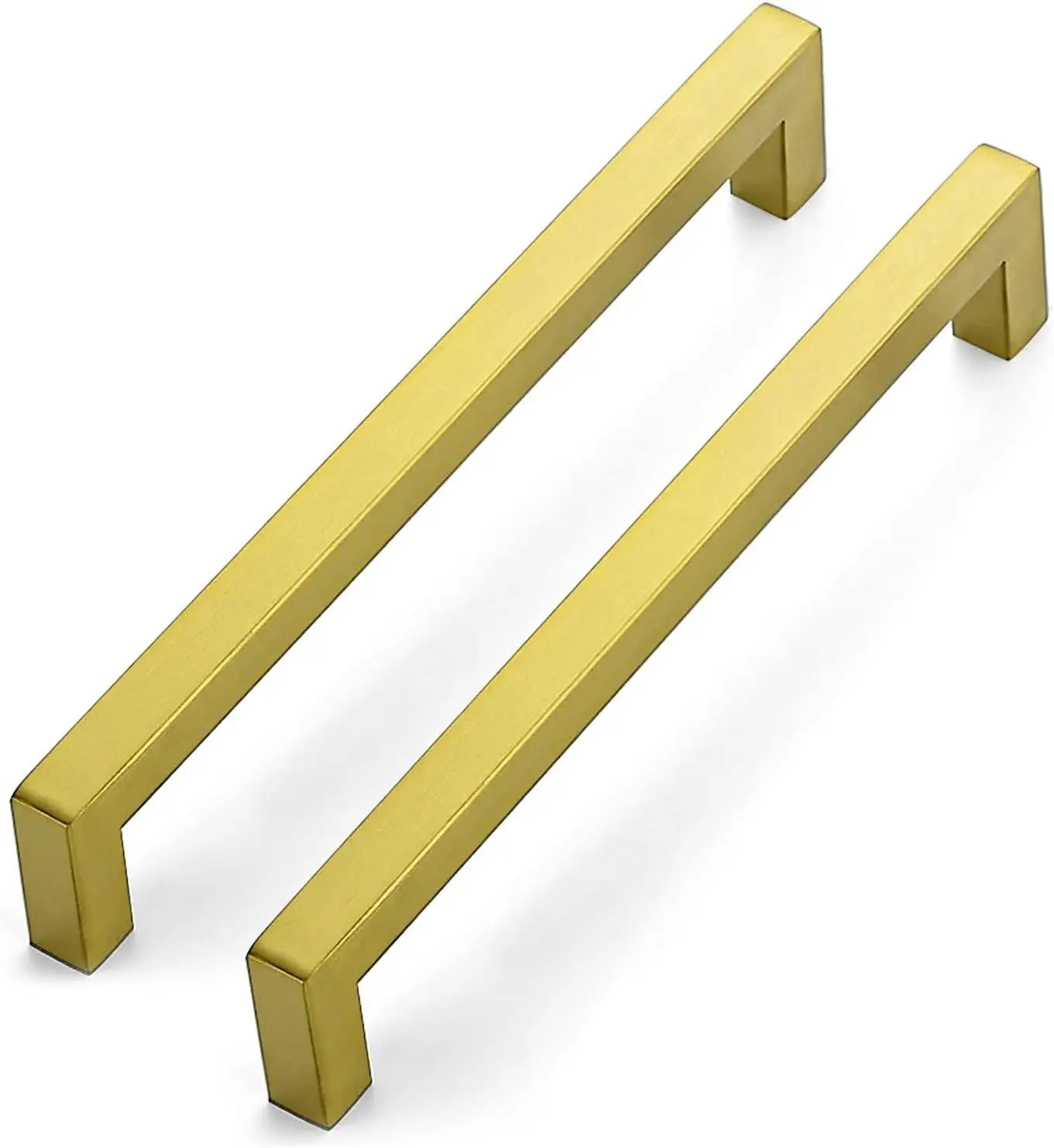 7 1/2 INCH BRUSHED BRASS CABINET HANDLES 40 PACK STAINLESS STEEL SQUARE BAR PULLS FOR KITCHEN DRAWERS CUPBOARDS DRESSERS