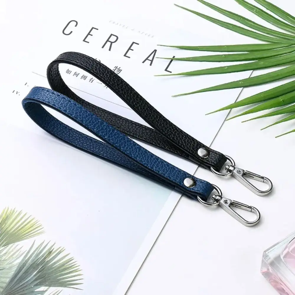Bolsa de couro pu portátil, alça de pulso, cor sólida, alça macia, substituição, bolsa de embreagem, acessórios