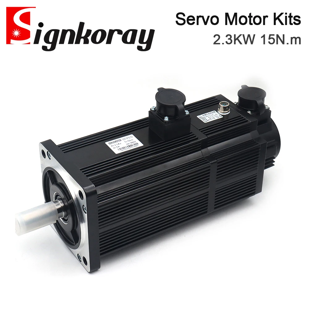 SignkoRay 2.3KW 15N.m AC Servo Motor Driver Kits 1500RPM 220V 380V AC Motor AASD-25A+130ST-M15015 for CNC Router