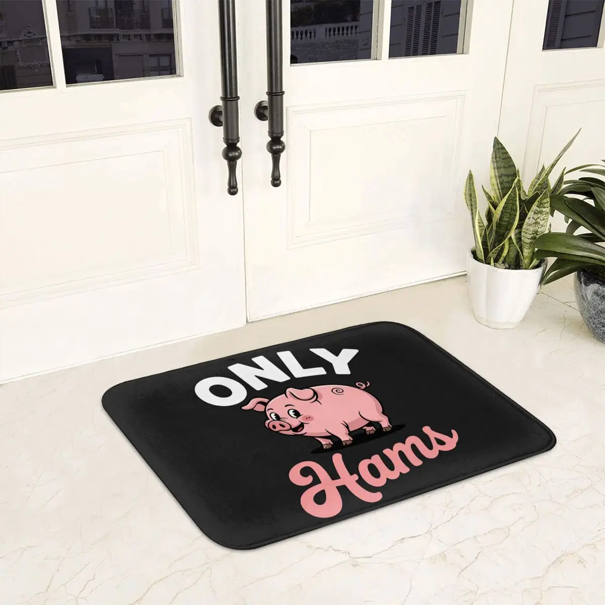 Pig Only Hams Pork Pig Farmer Doormat Washable Carpet Rug Kitchen Entrance Home Floor Mat for Balcony Footpad Mats
