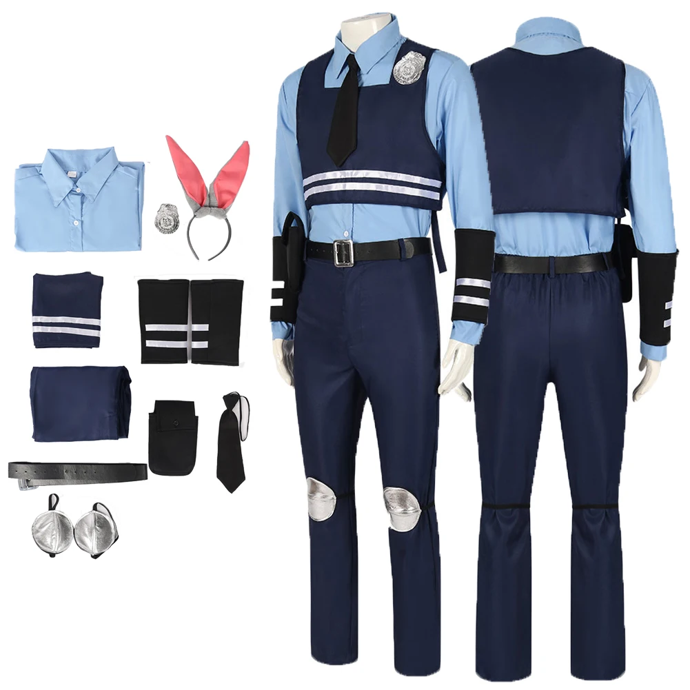 

Anime Zoo Cos Judy Cosplay Costume Outfits Fantasy Uniform Suits Accessories For Male Roleplay Halloween Carnival Party Clothing