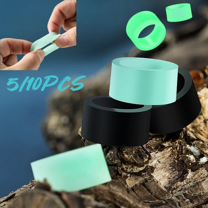 

5/10 шт., светящееся кольцо, зажим для удочки, защитный чехол, кольцо, силиконовое стопорное кольцо для удочки, уплотнительное кольцо, противоскользящие аксессуары для рыбалки