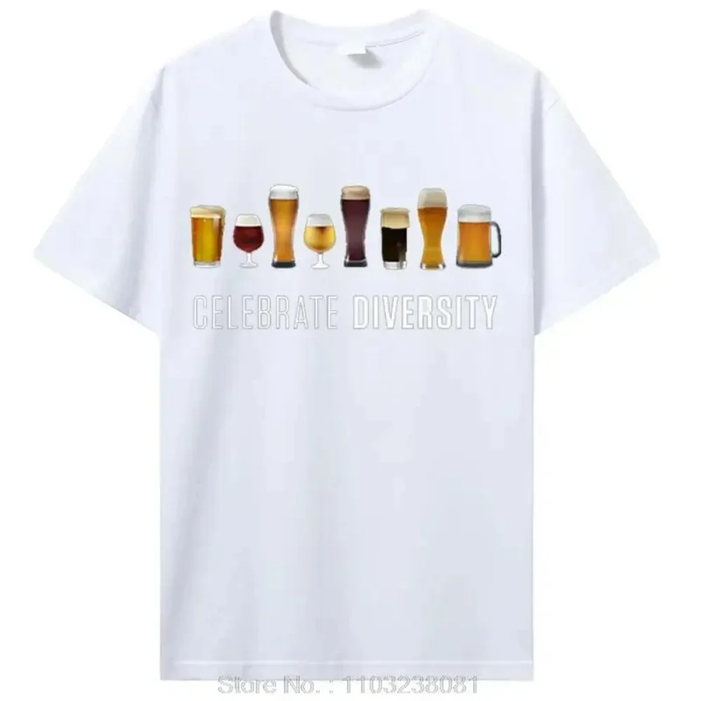 Celebrate Diversity Beer Men TShirt Funny Brother Summer Cotton T-shirt Beer Lover Unisex Tshirt Oversized T Shirt Streetwear