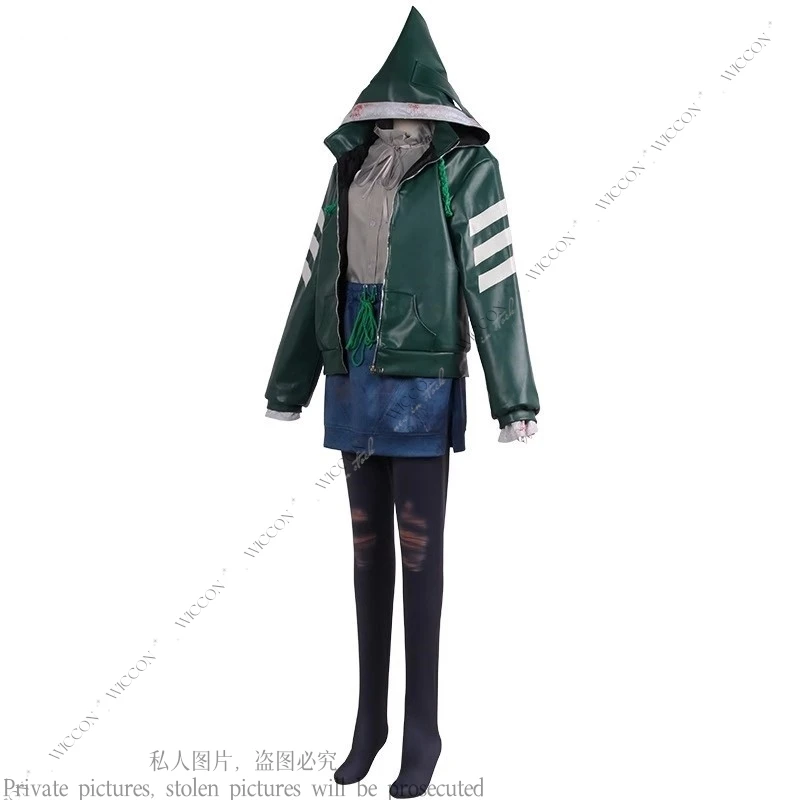 Feng min cosplay trajes rosa uniforme de couro falso jogo luz do dia morta cosplay para mulheres meninas verde conjunto completo festa de halloween