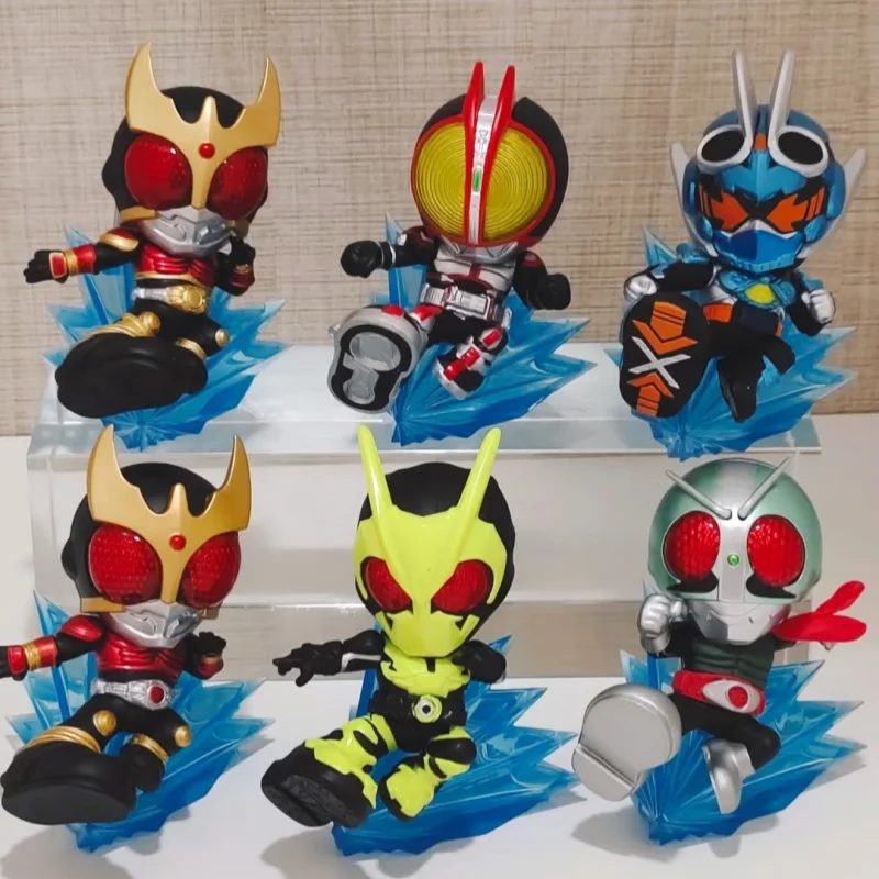 

Подлинная Bandai Kamen Rider Q-Version, слепая коробка, кукла, фигурка, модель Gotchard Kuuga, орнамент, игрушечный автомобиль, украшение для мальчика, подарки на день рождения