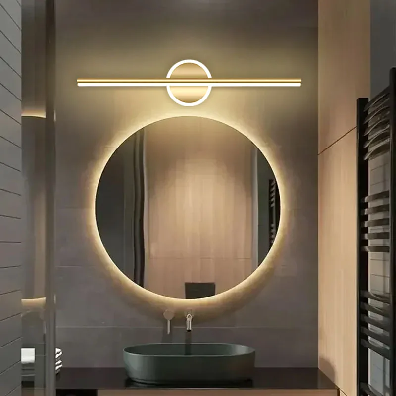 Moderne LED-Spiegel-Scheinwerfer mit einfachen Linien, Wandlampen für Schlafzimmer, Wohnzimmer, Küchen, Badezimmer, Beleuchtungskörper im Innenbereich