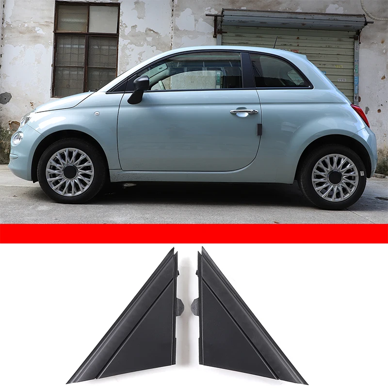 

cheya ABS Matt Black Car Rearview Mirror Triangular Plate Cover for FIAT 500 2012-2019 Replacement Parts 1SH17KX7AA 1SH16KX7AA