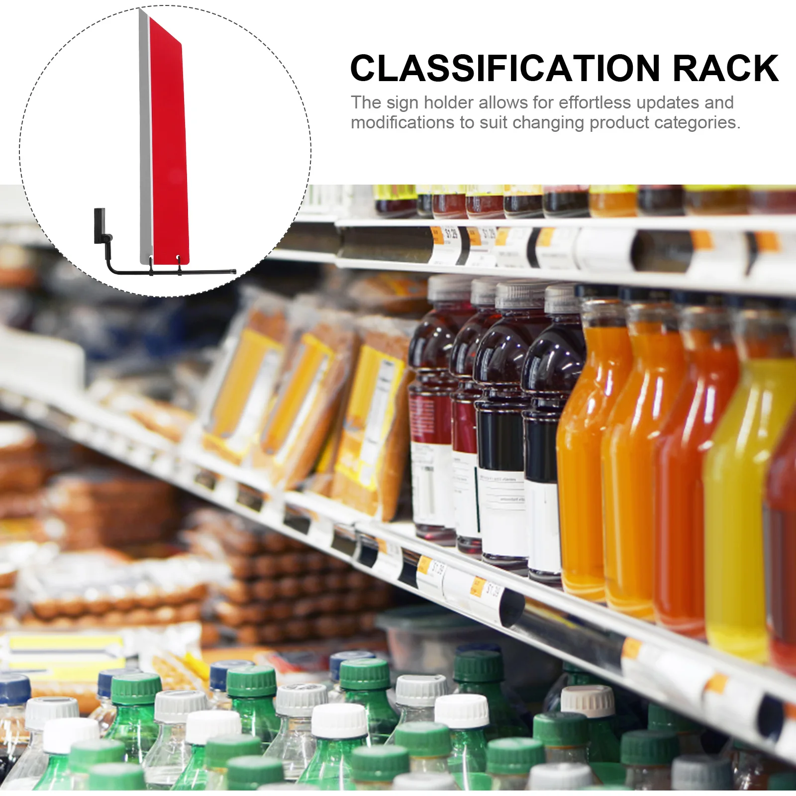 Rak Gantung Plastik Penyangga Label Tanda Barang Display Ritel Label Rak Pakaian