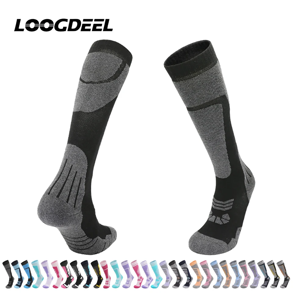 Loogdeel Winter Antibacterial Warm Ski Socks Snow Socks Cotton Thickened Terry Sole Sports Football Socks Long Tube Snow Socks