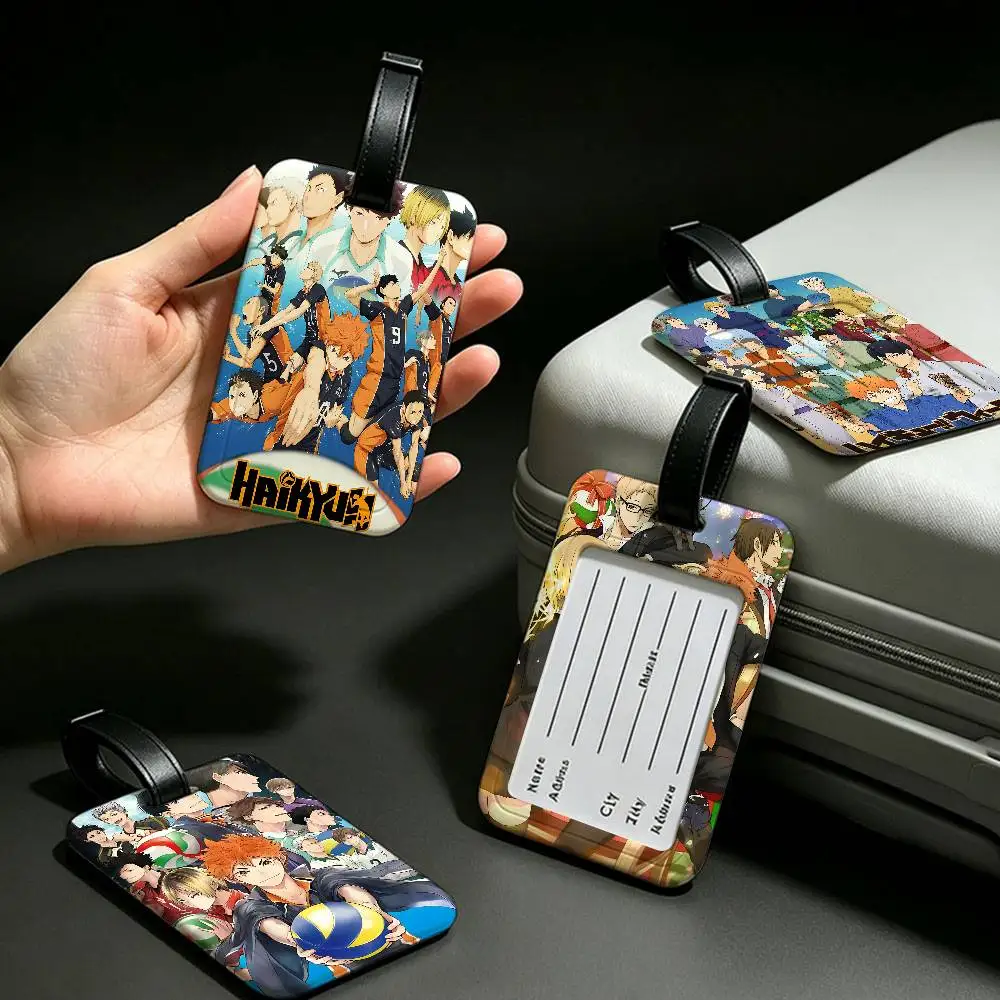 Volleyball Haikyuu Anime Lightweight Anti lost PVC Luggage Tag Removable Info Card Sleeve Backpack Travel Accessory