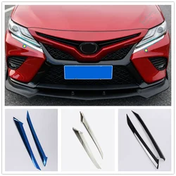 For Toyota Camry 70 XV70 SE XSE 2018-2020 2021 2022 2023 Stainless Car Headlight Eyebrow Trim Cover Front Grille Strips Stickers
